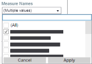 Select Measure dropdown