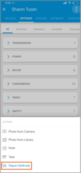 Select Repair Methods 
