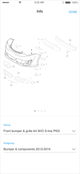 Screenshot to how info screen for parts.