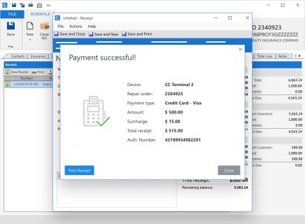 Payment Succesful popup.
