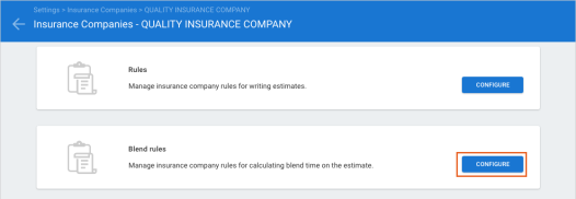 Repair Facility Settings Blend Rules Configure settings.