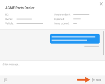 New Vendor message popup.