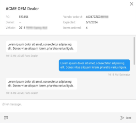 Screenshot of the Message window.