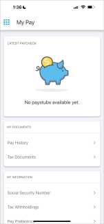 Screenshot of the My Pay screen.