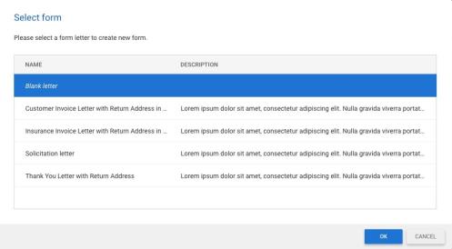 Select form popup.