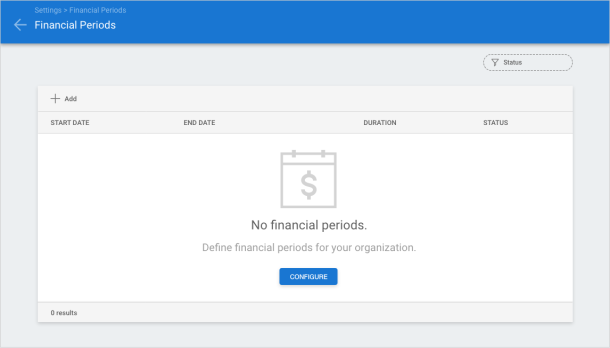 Financial Periods Screen