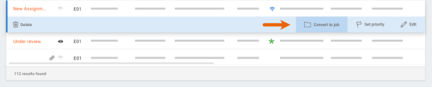 Convert to Job menu item 